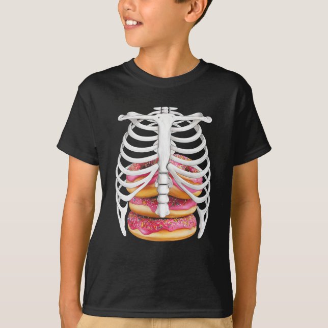 Skeleton Rib Cage Halloween Costume Tees Gifts T Shirt (Framsida)