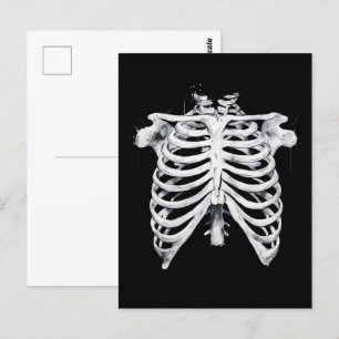 Skeleton Rib Cage Halloween Costume Vykort