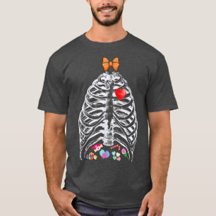 Skeleton Rib Cage Kostym Party Halloween Candys fö T Shirt