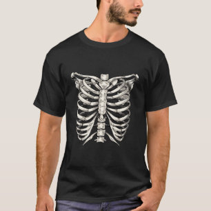 Skeleton Rib Cage T Shirt Halloween Skeleton Costu