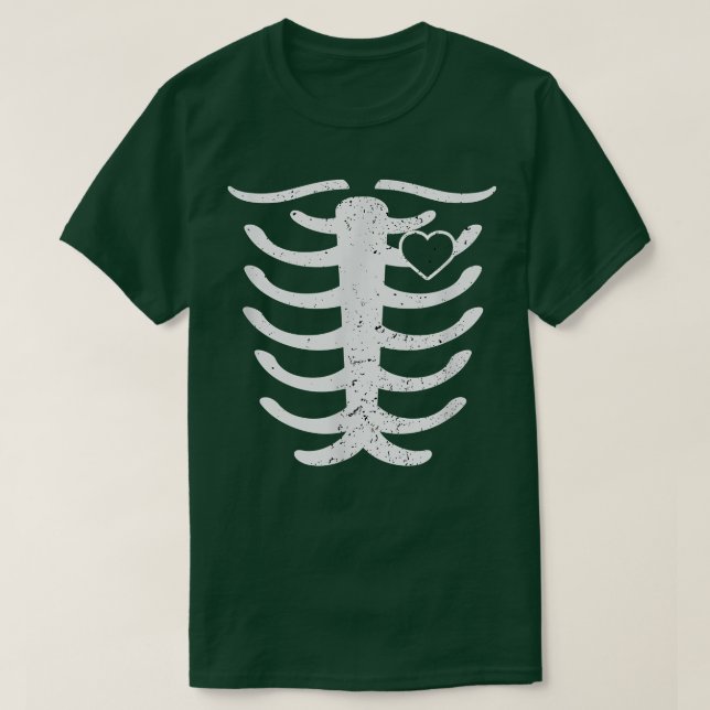 Skeleton Ribs Bones Heart  T Shirt (Design framsida)
