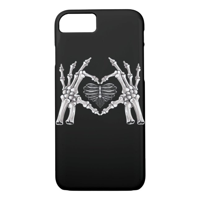 Skeleton Ribs Hand Heart-tecken Case-Mate iPhone Skal (Baksida)