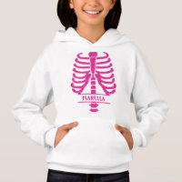 Skeleton Ribs Shock rosa Glitter Monogrammed