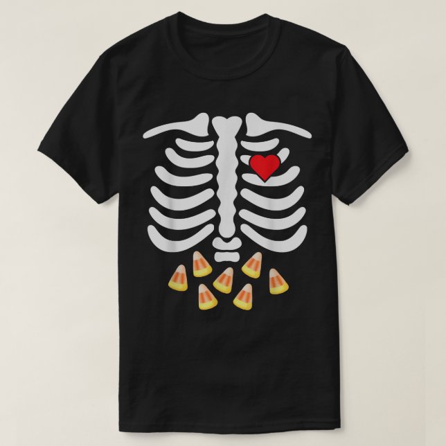 Skeleton Ribs Sunk Food Belly Candy CornFunny Hall T Shirt (Design framsida)