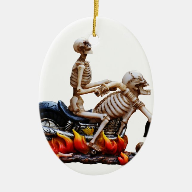 Skeleton Rider Julgransprydnad Keramik (Framsidan)