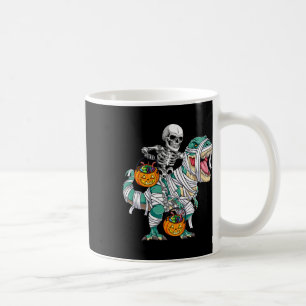 Skeleton Riding Dinosaur T Rex Roligt Kids Boys Ha Kaffemugg
