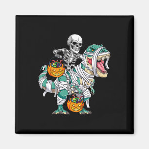 Skeleton Riding Dinosaur T Rex Roligt Kids Boys Ha Magnet
