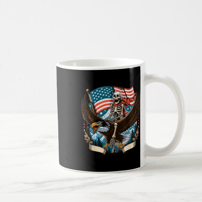 Skeleton Riding Eagle USA 4:e juli Pat Kaffemugg (Höger)