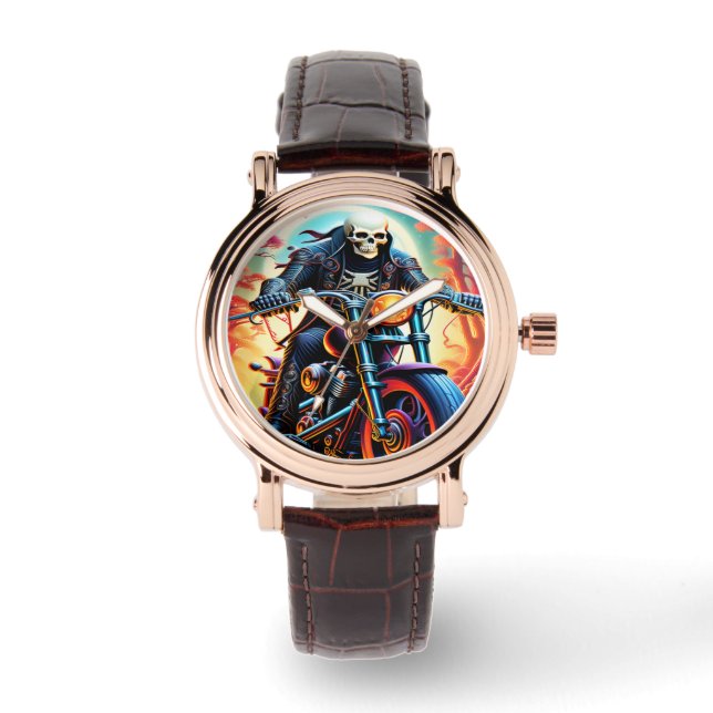Skeleton Riding genom brandgrottan Armbandsur (Framsida)