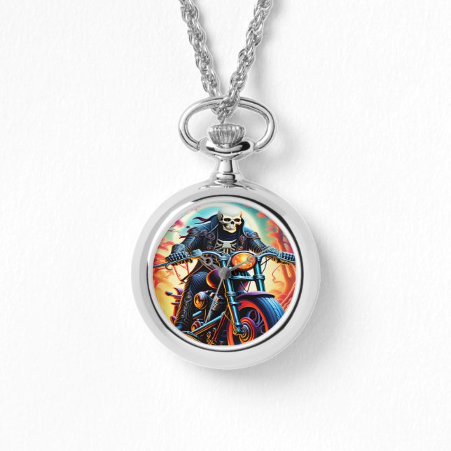Skeleton Riding genom brandgrottan Armbandsur (Framsida)