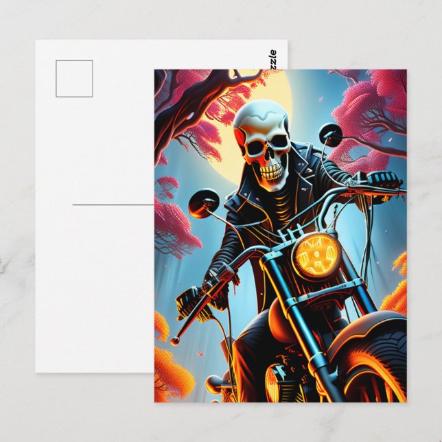 Skeleton Riding genom brandgrottan Vykort (Fram/baksida)