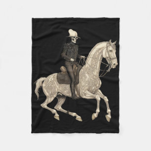 Skeleton Riding Horse Cowboy Horse Lover Halloween Fleecefilt