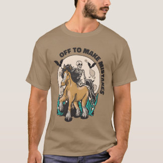 Skeleton Riding Horse Mistakes Horse Riding-vän T Shirt
