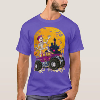 Skeleton Riding Monster Lastbil 2 T Shirt