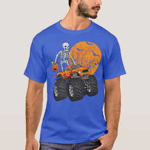 Skeleton Riding Monster Lastbil Halloween Costume T Shirt