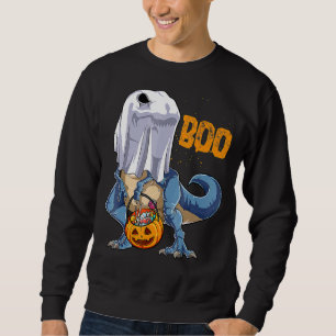 Skeleton Riding Mummy Dinosaur rex Halloween Pump Lång Ärmad Tröja