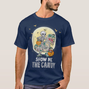 Skeleton Riding Mummy Dinosaur T re Halloween pump Shirt