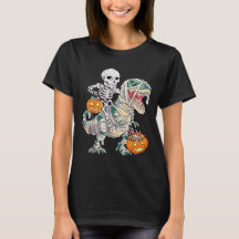 Skeleton Riding Mummy Dinosaur T rex Halloween Rol