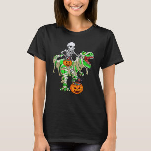 Skeleton Riding Mummy Monster Rex Candy Basket T Shirt
