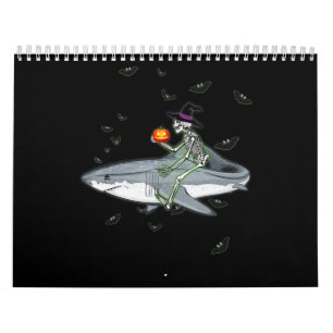 Skeleton Riding Shark - Funny Halloween Shark Gift Kalender