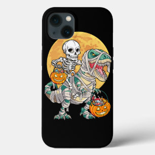Skeleton Riding T Rex Moonlit Mummy Dinosaur Kids