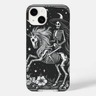 Skeleton Riding Unicorn Skeleton Tarot Card