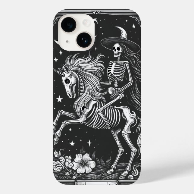 Skeleton Riding Unicorn Skeleton Tarot Card (Baksida)