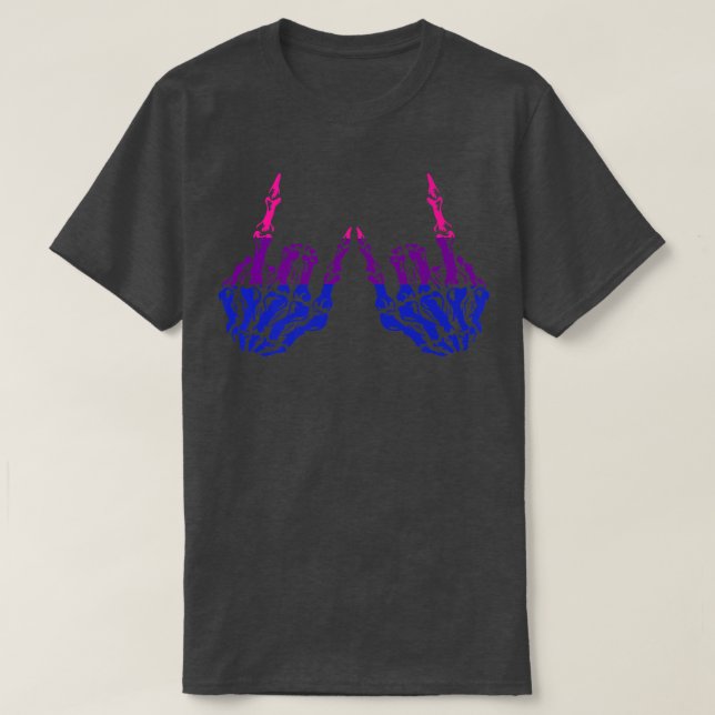 Skeleton Rock Hand LGBTQ Cool Biseual Pride  T Shirt (Design framsida)