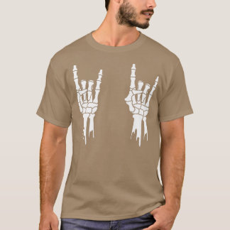 Skeleton, Rock On Hands, Halloween, Men Women Kids T Shirt