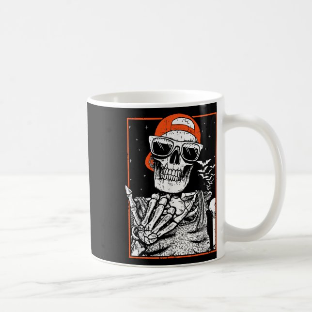 Skeleton Rocker Hand Halloween Costume Coola Music Kaffemugg (Höger)