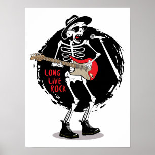 SKELETON ROCKER - LÅNG LIVE ROCK AND ROLL POSTER