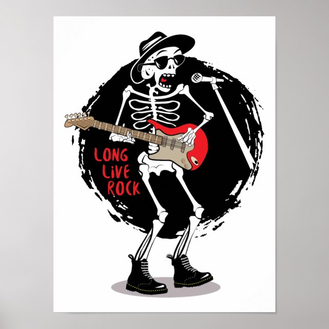 SKELETON ROCKER - LÅNG LIVE ROCK AND ROLL POSTER (Framsidan)