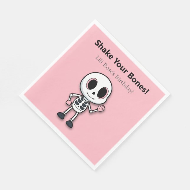 Skeleton Roligt | Halloween-Födelsedagsfest Pappersservett (Hörn)