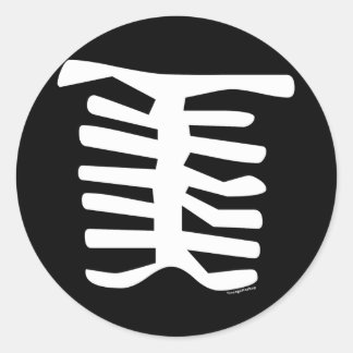 Skeleton Runt Klistermärke