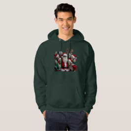 Skeleton Santa Christmas Group Photo – Festive 3D Hoodie