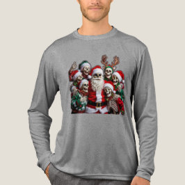 Skeleton Santa Christmas Group Photo – Festive 3D T Shirt