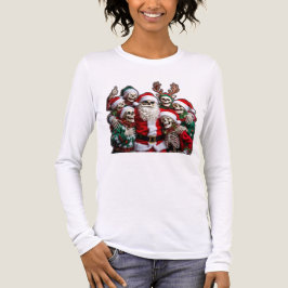 Skeleton Santa Christmas Group Photo – Festive 3D T Shirt