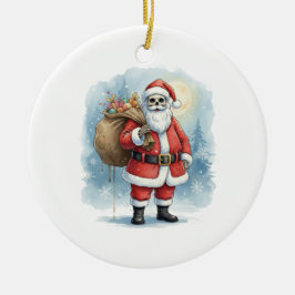 Skeleton Santa Claus Julgransprydnad Keramik