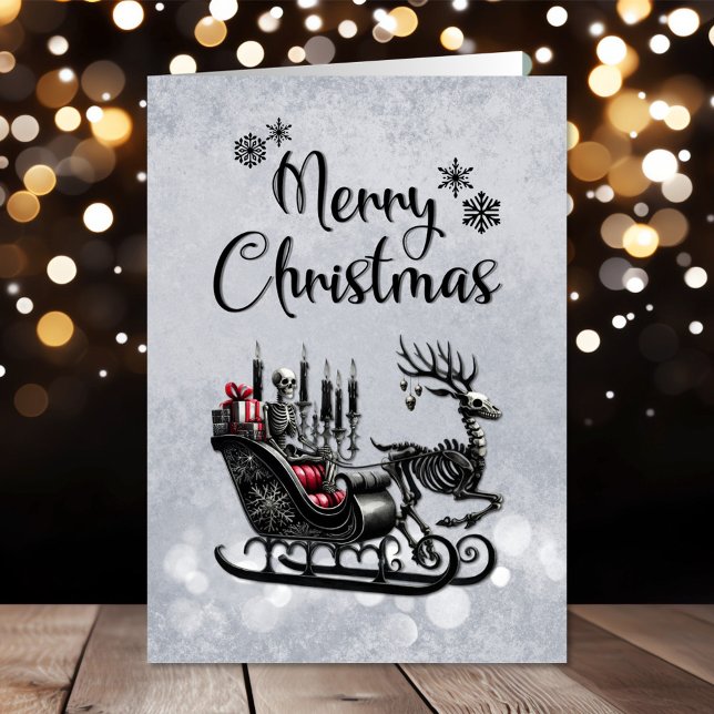 Skeleton Santa Gothic-julkort Kort (Skapare uppladdad)