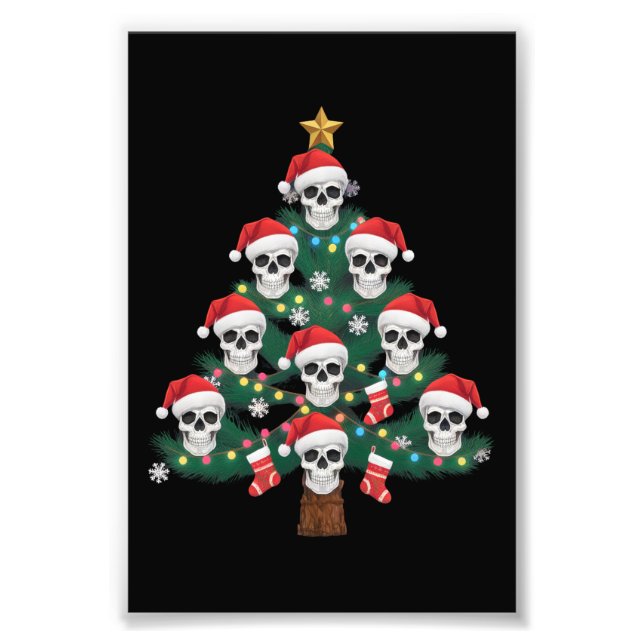 Skeleton Santa Julgran Pajama Coola Skeleton Santa Fototryck (Framsidan)