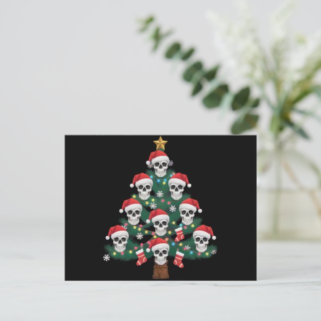 Skeleton Santa Julgran Pajama Coola Skeleton Santa Helg Vykort (Stående Fram)