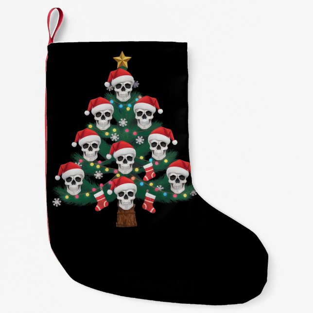 Skeleton Santa Julgran Pajama Coola Skeleton Santa Liten Julstrumpa (Framsidan)