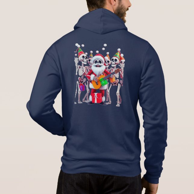 **Skeleton Santa Party – Funny 3D Christmas Skelet T Shirt (Baksida)