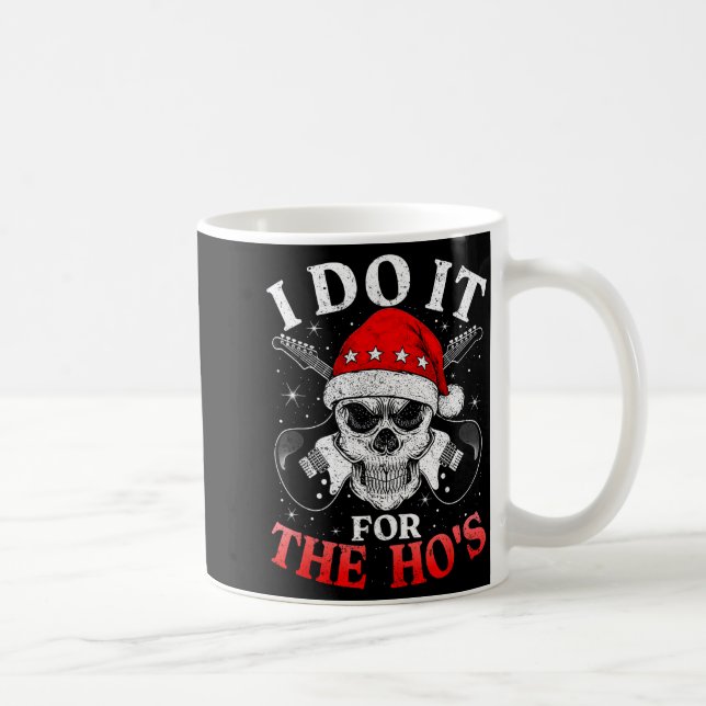Skeleton Santa Rocker Inappropriate Funny Guitar G Kaffemugg (Höger)