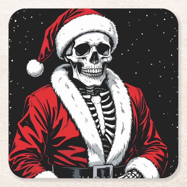 Skeleton Santa Underlägg Papper Kvadrat (Framsidan)