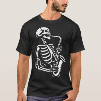 Skeleton, saxofon 3 t shirt