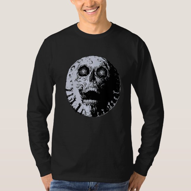 Skeleton Scary Faced Planet T Shirt (Framsida)