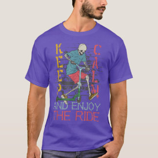 Skeleton Scooter Streetstyle Retro Stunt Scooter T Shirt