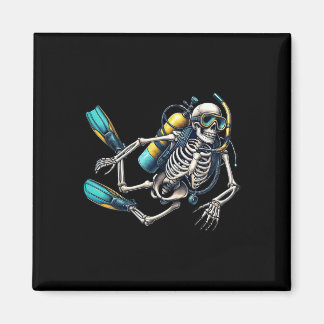 Skeleton Scu Diving Halloween Skeleton Scu Diver Magnet