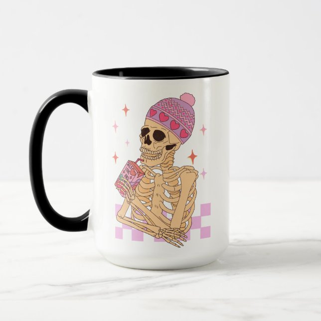 Skeleton Self Kärlek Juice Sarcastic Valentine's d Mugg (Vänster)